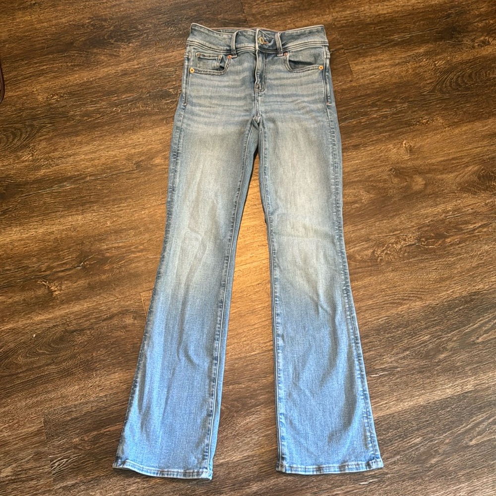 American Eagle Kick Boot Denim Jeans Size 0 Short